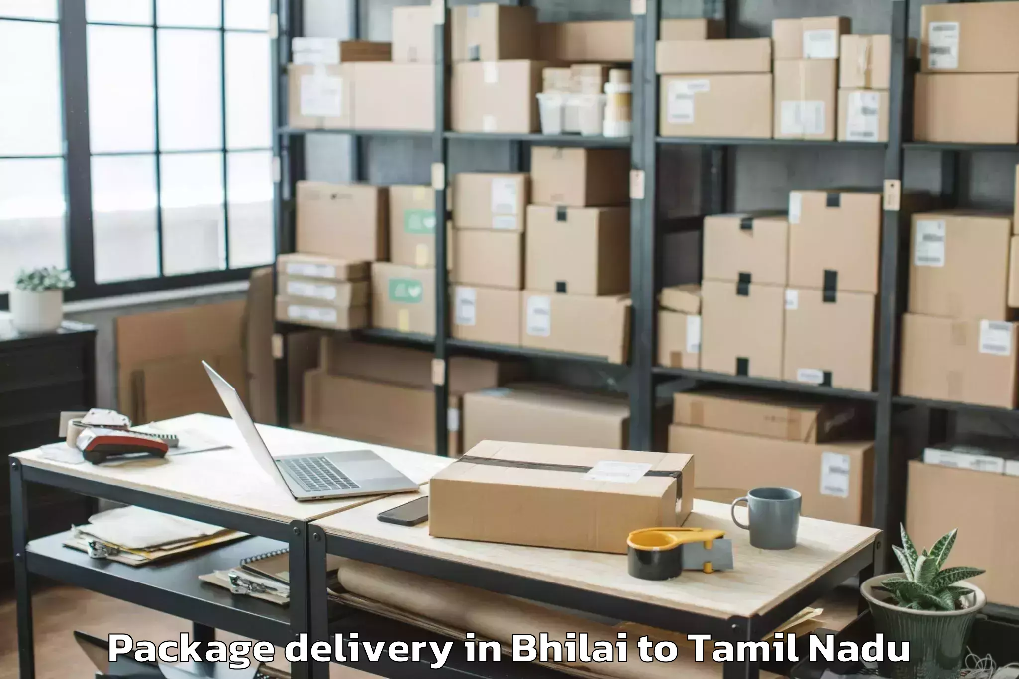 Affordable Bhilai to Peelamedu Airport Cjb Package Delivery